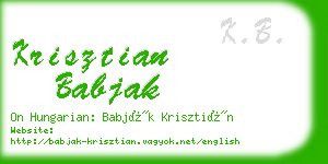 krisztian babjak business card